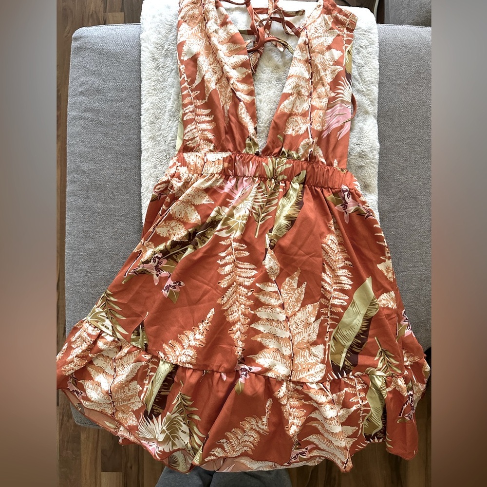 Fashion Nova Tropical Print strappy mini   Dress size L never
